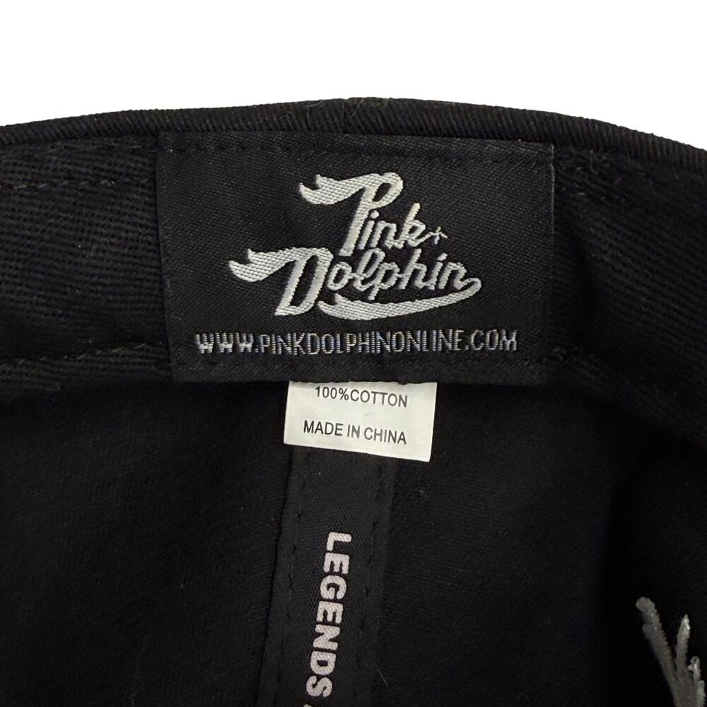 Pink Dolphin Black Snapback Hat With White "P" Embroidery - Picture 6 of 7